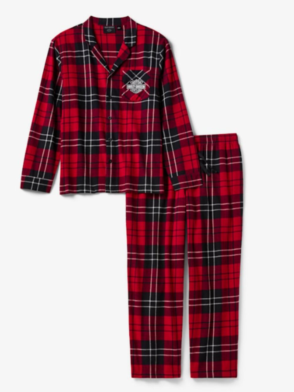 Men's Bar & Shield Plaid Pajama Set